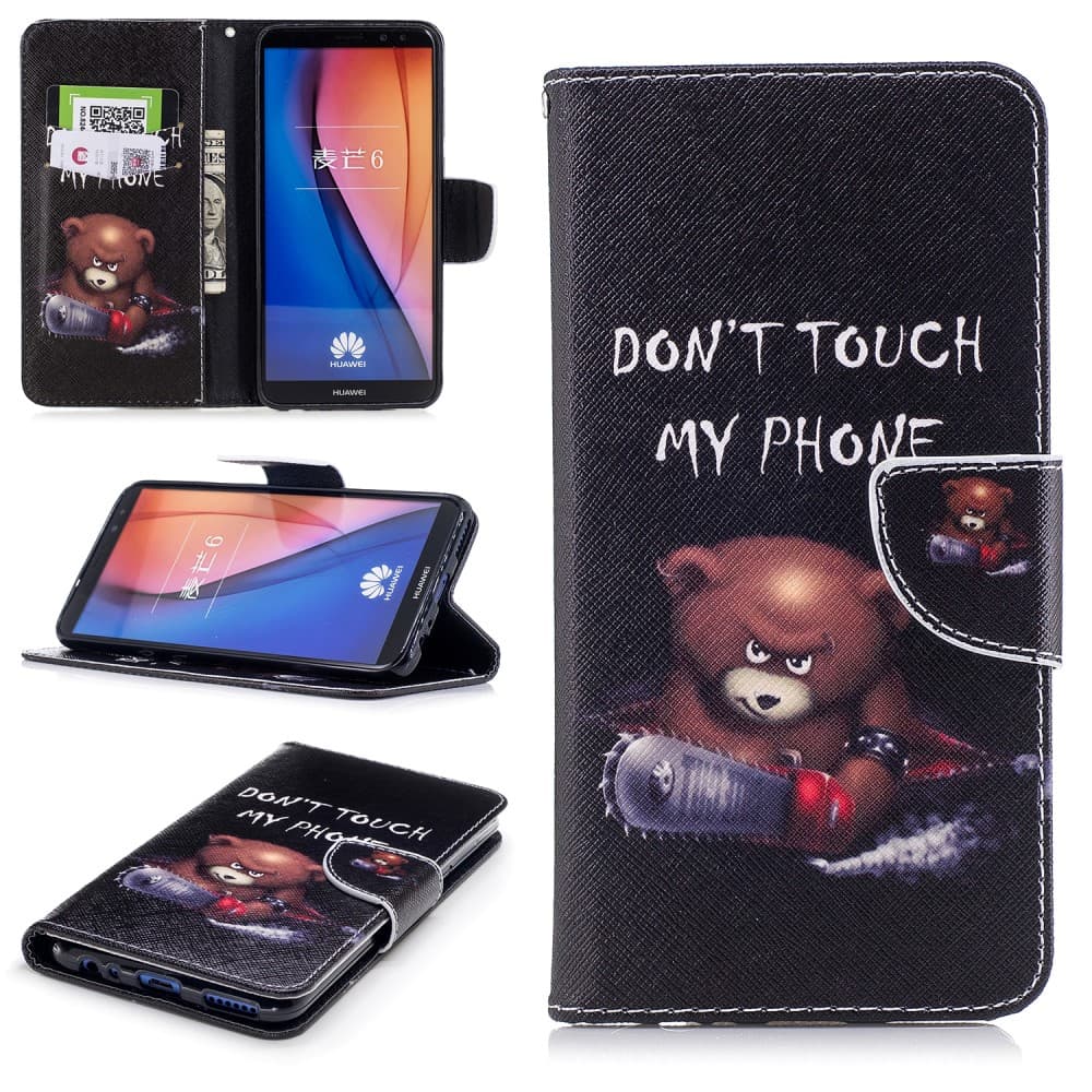 Huawei Mate 10 Lite Mobilfodral TPU PU-läder Kortfack Arg Brun Björn