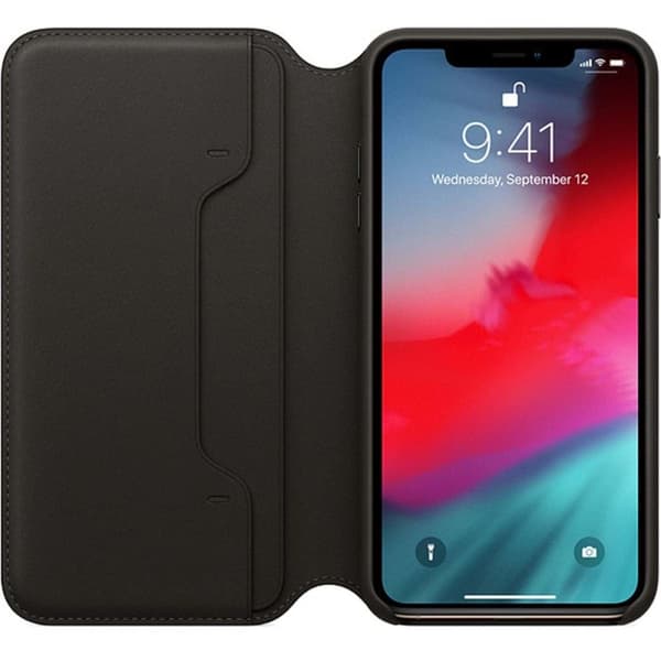 Apple iPhone X Läderfodral Folio Original - Svart