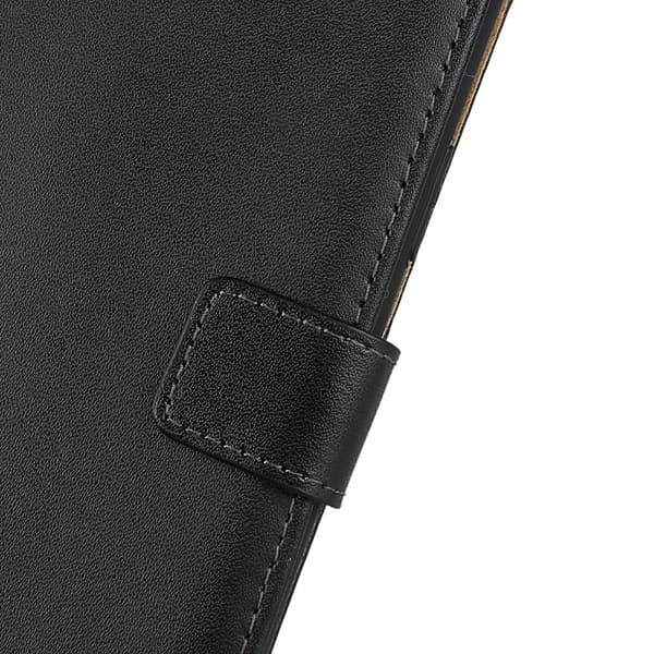 Til iPhone 11 Split Læder Pung Standetui - Sort