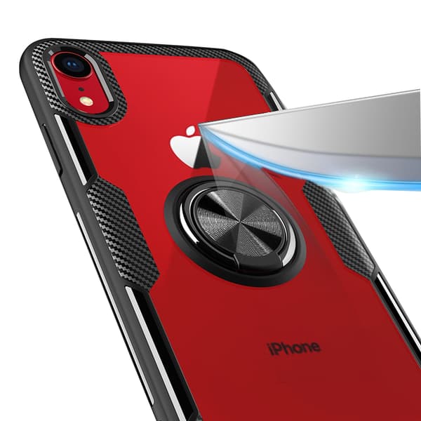iPhone XR - Genomtänkt Skal med Ringhållare