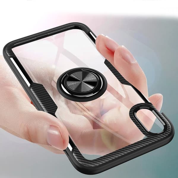 iPhone XR - Genomtänkt Skal med Ringhållare