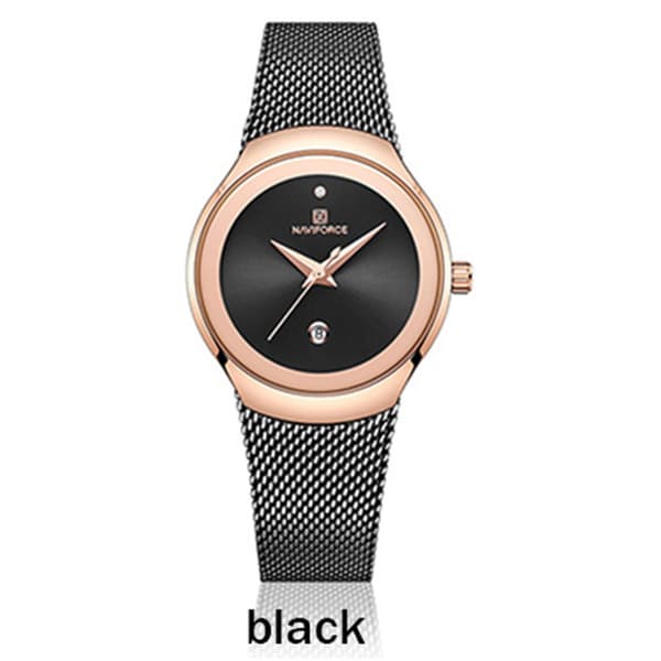 Stilren Damklocka från NaviForce (Super Slim) Svart