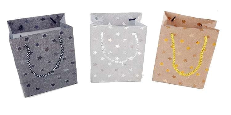 Presentpåse Glitter 3-pack 13x16 cm