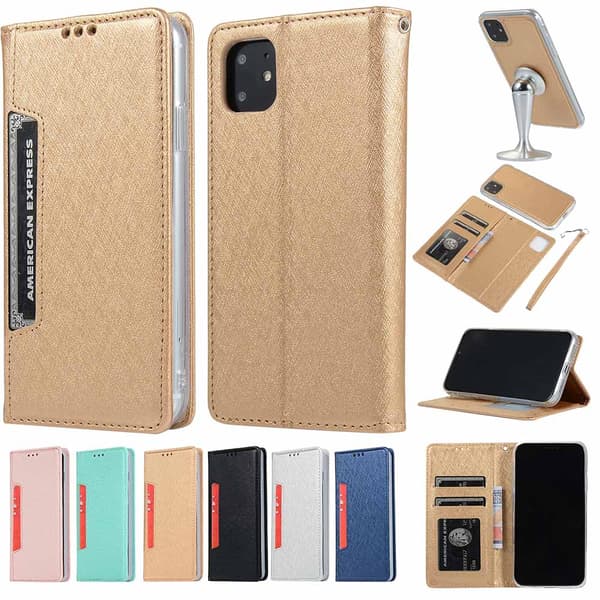 Slittåligt Smart Plånboksfodral - iPhone 11 Pro Max Guld