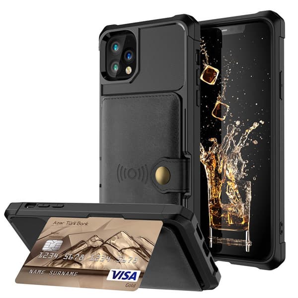 Elegant Smart Skal med Kortfack - iPhone 11 Pro Max