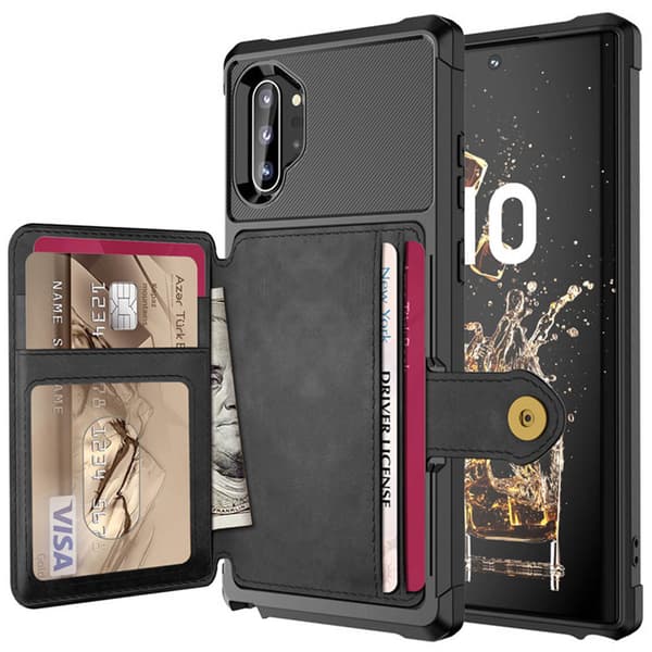 Elegant Smart Skal med Kortfack - Samsung Galaxy Note10+