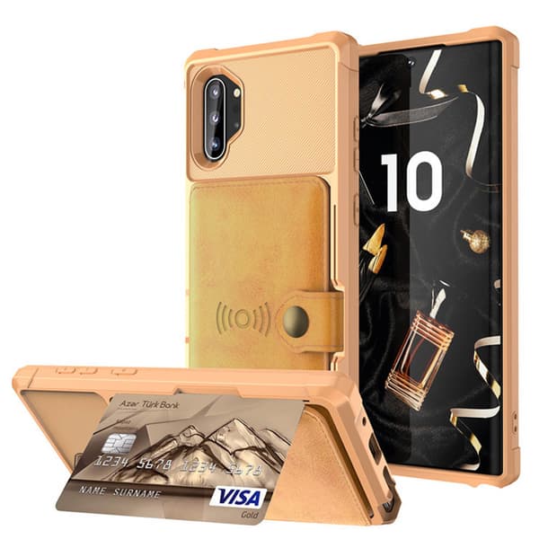 Elegant Smart Skal med Kortfack - Samsung Galaxy Note10+