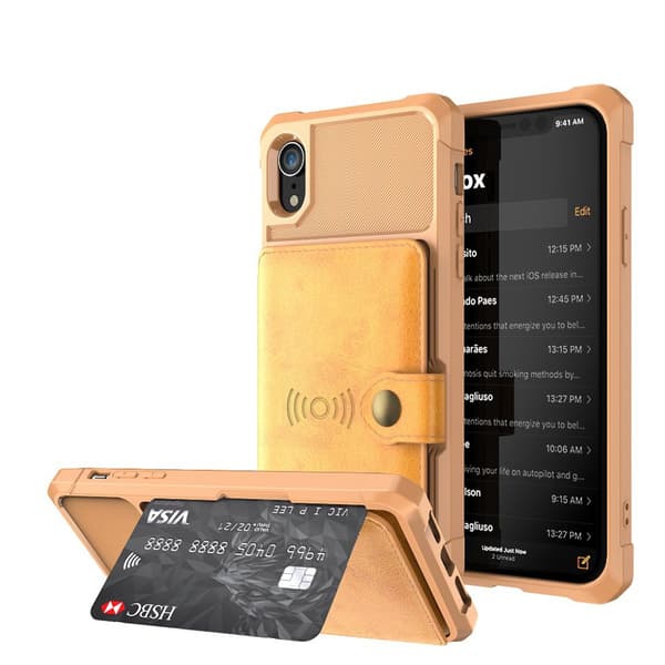 Professionellt Skal med Kortfack - iPhone XR Brun