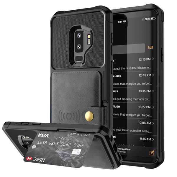 Samsung Galaxy S9+ - Smart Skyddande Skal med Kortfack