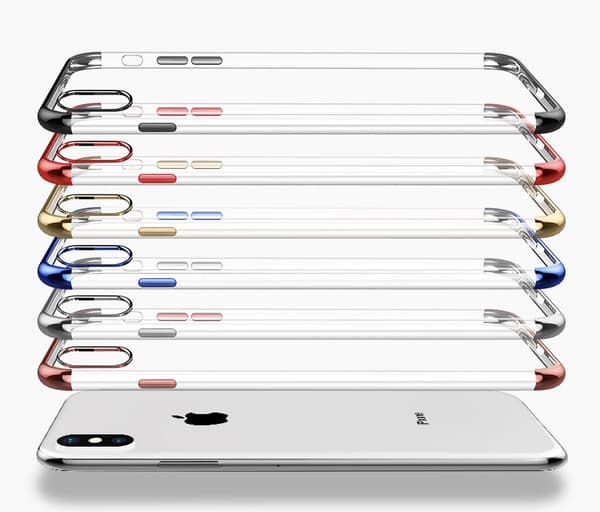 Elektropläterat TPU-skal iPhone Xs Max med 2 skärmskydd.