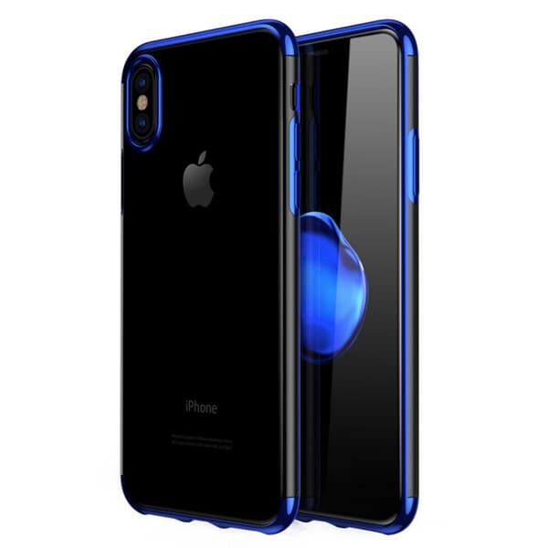 Elektropläterat TPU-skal iPhone Xs Max med 2 skärmskydd.