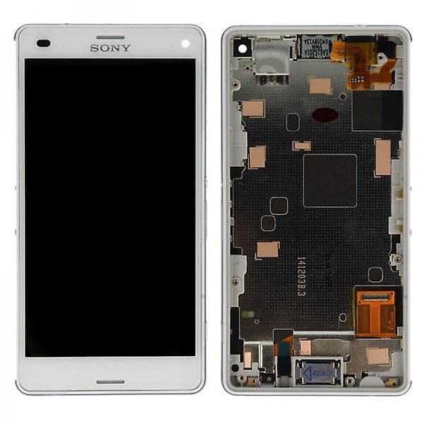 Sony Xperia Z3 Compact Skärm LCD Display med ram - Vit