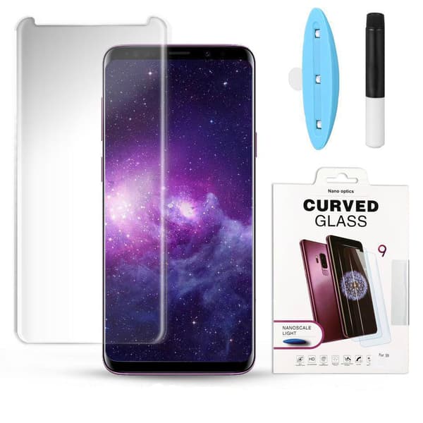 Fuld dækning UV-lys hærdet glas til Samsung Galaxy S9
