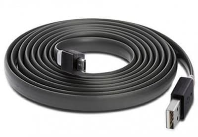 Laddkabel Micro USB 1 Meter Flat Svart