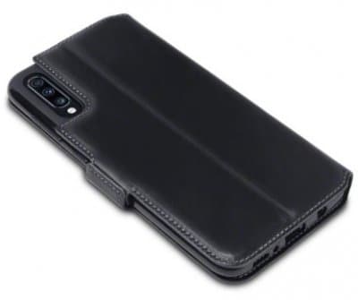 Mobilväska Samsung Galaxy A70 Svart Slim Äkta Läder