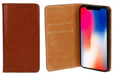 Mobilväska Samsung Galaxy A80 Italienskt Läder Brun