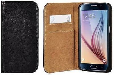 Mobilväska Samsung Galaxy A40 Italienskt Läder Svart