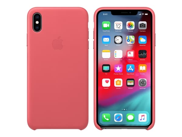 Apple - Baksidesskydd för mobiltelefon - läder - pionrosa - för iPhone XS Max