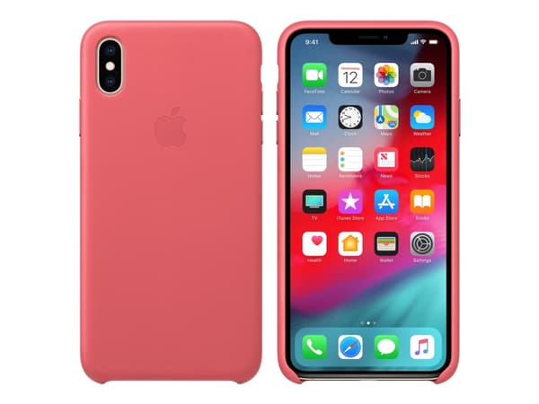 Apple - Baksidesskydd för mobiltelefon - läder - pionrosa - för iPhone XS Max