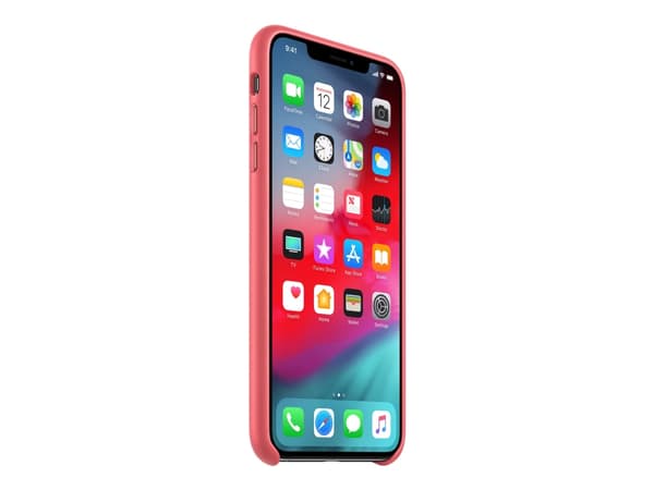 Apple - Baksidesskydd för mobiltelefon - läder - pionrosa - för iPhone XS Max