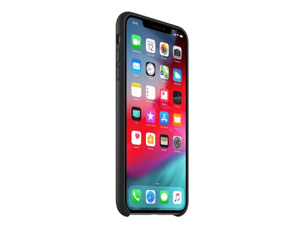 Apple - Baksidedeksel for mobiltelefon - lær - svart - for iPhone XS Max