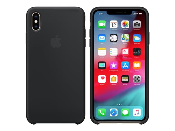 Apple - Baksidesskydd för mobiltelefon - silikon - svart - för iPhone XS Max