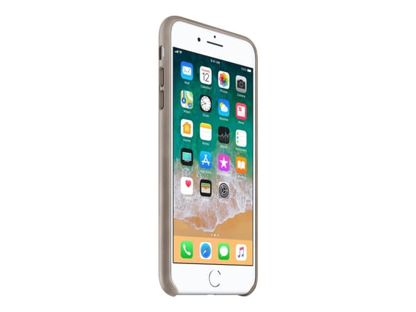 Apple - Baksidedeksel for mobiltelefon - lær - musegrått - for iPhone 7 Plus, 8 Plus