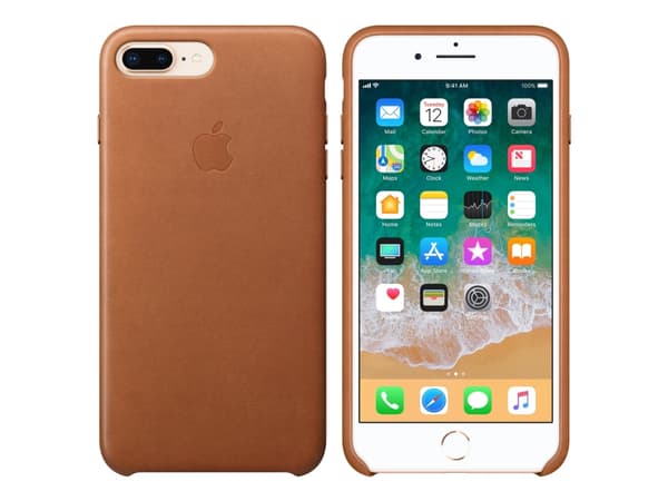 Apple - Baksidedeksel for mobiltelefon - lær - salbrun - for Apple iPhone 7 Plus