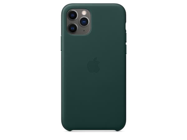 Apple - Baksidedeksel for mobiltelefon - lær - skoggrønn - for iPhone 11 Pro