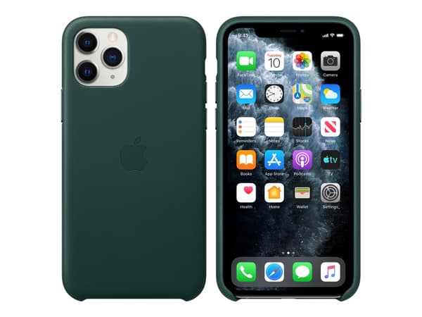 Apple - Baksidedeksel for mobiltelefon - lær - skoggrønn - for iPhone 11 Pro