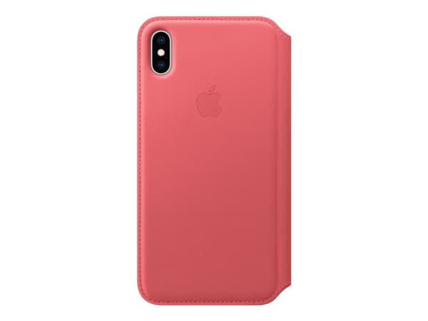 Apple Folio - Lommebok for mobiltelefon - lær - peonrosa - for iPhone XS Max