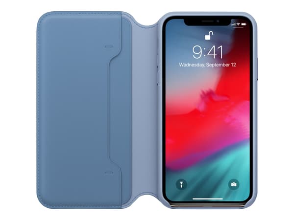 Apple Smart - Lommebok for mobiltelefon - lær - kornblomst - for iPhone XS