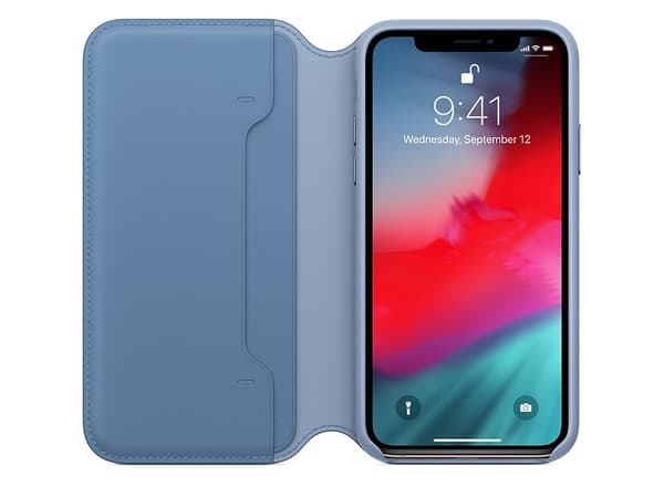 Apple Smart - Lommebok for mobiltelefon - lær - kornblomst - for iPhone XS