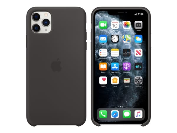 Apple - Baksidedeksel for mobiltelefon - silikon - svart - for iPhone 11 Pro Max