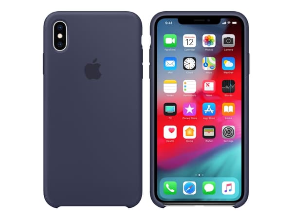 Apple - Baksidedeksel for mobiltelefon - silikon - midnattsblå - for iPhone XS Max