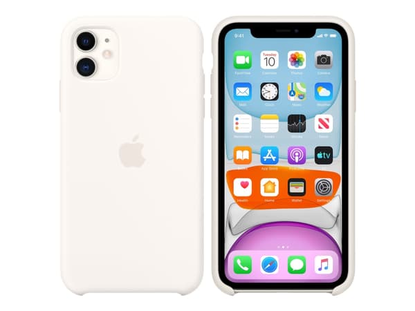 Apple - Baksidedeksel for mobiltelefon - silikon - hvit - for iPhone 11