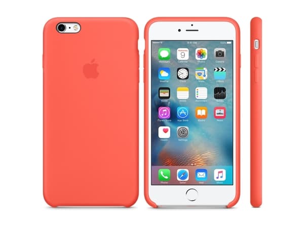 Apple - Baksidesskydd för mobiltelefon - silikon - aprikos