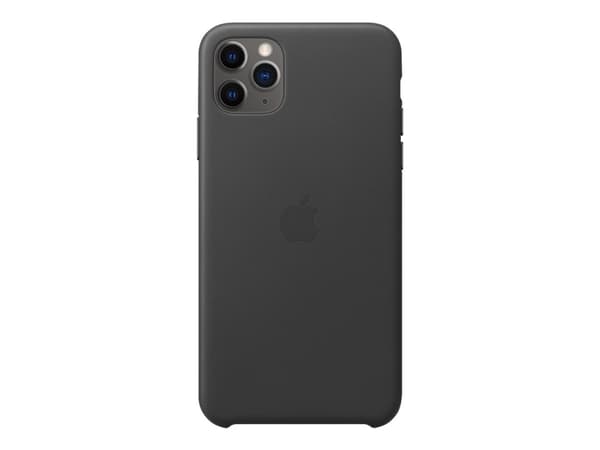 Apple - Baksidedeksel for mobiltelefon - lær, maskinert aluminium - svart - for iPhone 11 Pro Max