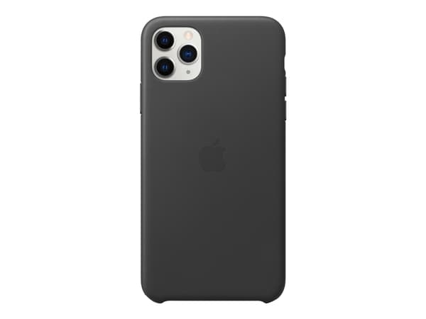 Apple - Baksidedeksel for mobiltelefon - lær, maskinert aluminium - svart - for iPhone 11 Pro Max
