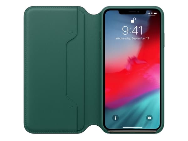 Apple Folio - Lommebok for mobiltelefon - lær - skoggrønn - for iPhone XS Max