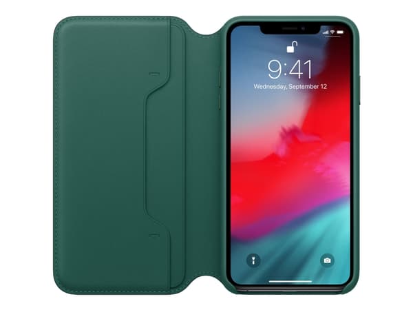 Apple Folio - Lommebok for mobiltelefon - lær - skoggrønn - for iPhone XS Max