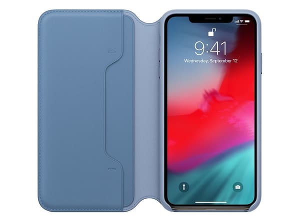 Apple Smart - Lommebok for mobiltelefon - lær - kornblomst - for iPhone XS Max