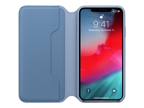 Apple Smart - Lommebok for mobiltelefon - lær - kornblomst - for iPhone XS Max
