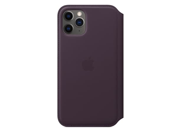 Apple Folio - Lommebok for mobiltelefon - lær - aubergine - for iPhone 11 Pro