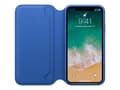 Miniatyrbild 3 av 5: Apple - Vikbart fodral för mobiltelefon - läder - electric blue