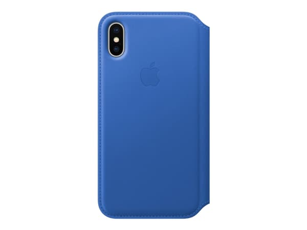 Apple - Vikbart fodral för mobiltelefon - läder - electric blue