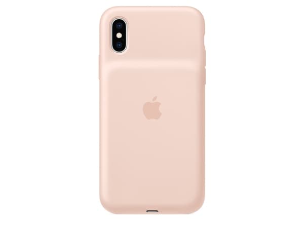 Apple Smart - Batterikasse baksidedeksel for mobiltelefon - silikon, elastomer - rosa sand - for iPhone XS