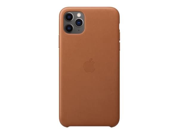 Apple - Baksidedeksel for mobiltelefon - lær, maskinert aluminium - salbrun - for iPhone 11 Pro Max