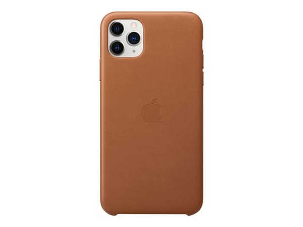 Apple - Baksidedeksel for mobiltelefon - lær, maskinert aluminium - salbrun - for iPhone 11 Pro Max