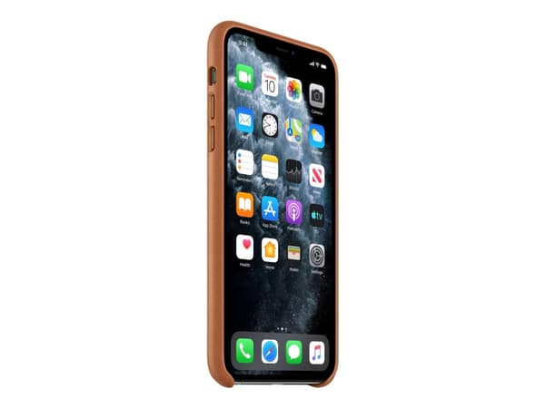 Apple - Baksidedeksel for mobiltelefon - lær, maskinert aluminium - salbrun - for iPhone 11 Pro Max
